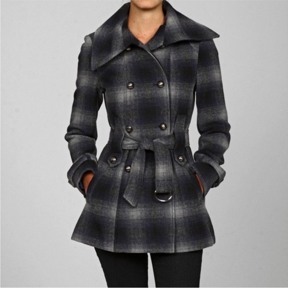 Miss Sixty Jackets & Blazers - Miss Sixty Plaid Double-Breasted Coat Size  XS